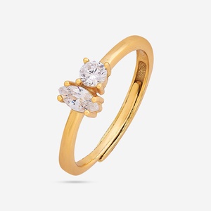Bague de fiançailles en diamant plaqué rhodium platine, coupe marquise, style romantique, argent 92,5 - Product Image 1