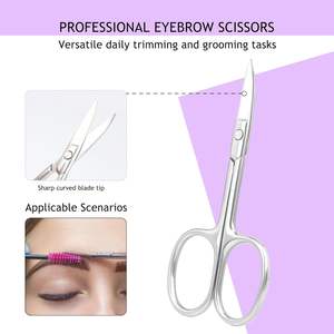 Ensemble de 3 ciseaux multi-usages en acier inoxydable, lame droite, tranchante, pour les poils du visage, la beauté, les ongles, les sourcils, les poils du nez, le toilettage - Product Image 2