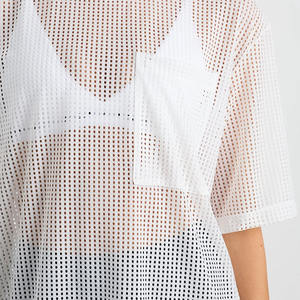 Ropa transpirable para mujer, Top corto de Color liso, camisa cuadrada de malla, ropa activa, Top corto para mujer, camiseta sin mangas corta de talla grande para mujer - Product Image 6