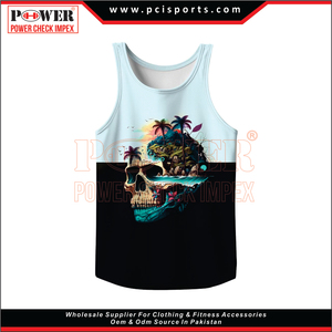 Débardeur d'été décontracté pour hommes, coupe confortable, gilet de gymnastique à impression numérique, thème soleil, équipement d'entraînement respirant, service OEM - Product Image 5