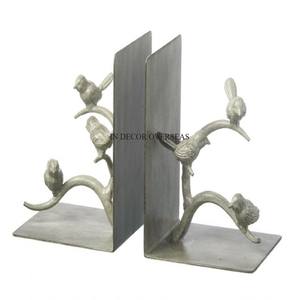 Sujetalibros de diseñador de pájaros pulidos brillantes de plata fundida de aluminio de Venta caliente de aspecto elegante único Escritorios y estantes Suministros organizadores - Product Image 1