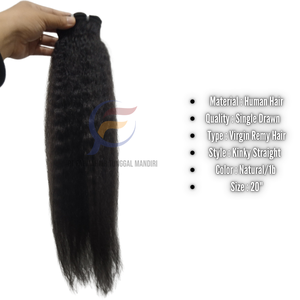Extensions de cheveux indonésiennes à double trame, qualité supérieure, mèches de cheveux vierges bruts, 100% cheveux humains vierges Remy, cuticules alignées, Yaki Kinky - Product Image 6