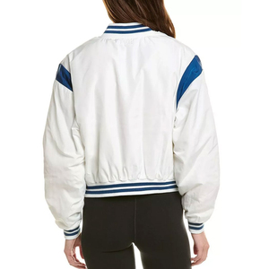 Wholesale Custom Plain Cotton Blank Women <b>Crop</b> Varsity <b>Jacket</b> 2025 Casual Wear Trending Women <b>Crop</b> Varsity <b>Jacket</b> OEM Serviced - Product Image 2