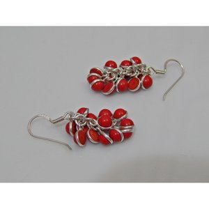 925 argent Sterling grappe de raisins boucles d'oreilles corail mode pierres précieuses Cabochon E0065-GS cadeau pour les filles et les femmes - Product Image 4