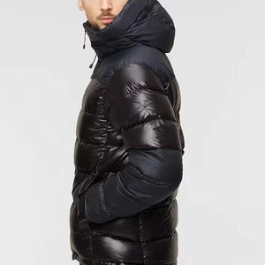High Street <b>Men's</b> Fashionable Winter <b>Jacket</b> New <b>Lightweight</b> Puffer <b>Padded</b> Coat with Solid Color Hood Stand Zipper Warm Fabric - Product Image 5