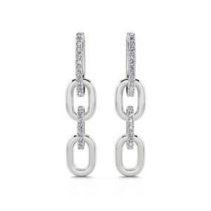 Jeulia Sterling <b>Silver</b> Link <b>Chain</b> Drop <b>Earrings</b> - Product Image 1