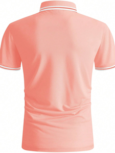 เสื้อโปโลขายส่ง OEM ระบายอากาศได้ดี เสื้อโปโลแขนสั้นสำหรับผู้ชาย เสื้อโปโลผ้าฝ้ายสีพื้นสำหรับผู้ชาย - Product Image 2