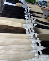 Cabello Humano Liso Vietnamita/Camboyano a Granel (BULK) Crudo Doble Grosor/Súper Doble Grosor con Cutícula Alineada