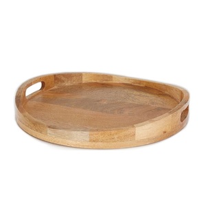 Bandeja de servicio de madera de Acacia elegante y decorativa de fabricación al por mayor, bandeja de madera ecológica para desayuno de Hotel, comida de fiesta - Product Image 4