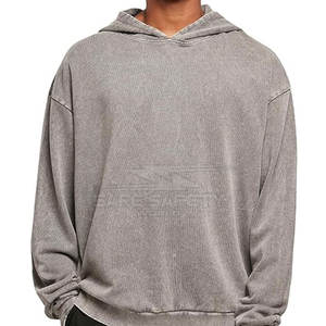 เสื้อฮู้ดผู้ชายฟอกสีกรดผ้าฟลีซนุ่มกันลมสำหรับฤดูหนาว - Product Image 6