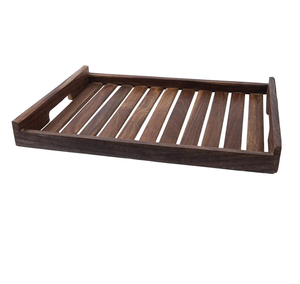 Handcrafted Polished Sheesham Wood <b>Large</b> Eco-Friendly Durable Serving <b>Trays</b> for Snacks Tea Coffee Breakfast Parties | OEM - Product Image 1