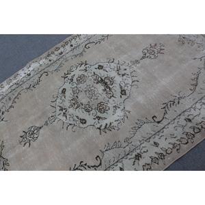 Turkish Vintage Large Rug 5.6x8.8 ft, <b>Brown</b> <b>Wool</b> Rug - Product Image 5
