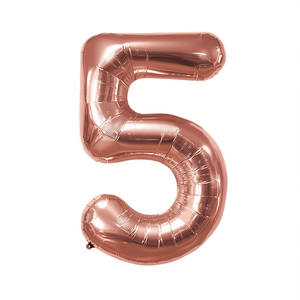 Globo de Helio con Número 5 en Oro Rosa de 80 cm, Globo de Papel de Aluminio para Decoración de Fiestas - Product Image 2
