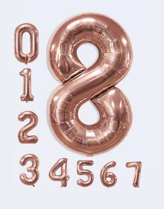 Globos de Número en Dorado Rosa para Cumpleaños, Día de la Madre, Halloween, Fiestas, Venta al por Mayor, Marca Party Love, España - Product Image 1