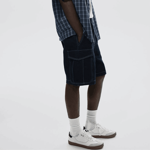 Shorts Vaqueros Casuales de Verano de Alta Calidad al por Mayor con Logotipo Personalizado, Shorts Vaqueros Ajustados de Estilo Urbano Vintage para Hombre - Product Image 6