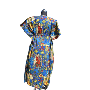 Caftan Robe de nuit en coton à imprimé floral pour femmes - Product Image 6