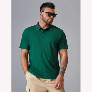 Polo para hombre, recién llegado, Color sólido, manga corta, ajuste holgado, cómodo, suave, tela de lona, ropa de algodón - Product Image 1