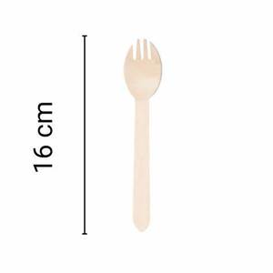 Ensemble de couverts jetables en bois biodégradable de qualité supérieure, taille 16 cm - Cuillère, fourchette et couteau durables et pratiques pour un usage domestique - Product Image 3
