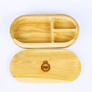 Fiambrera de madera de calidad hecha a mano ecológica con plato para oficina escolar o almacenamiento de actividades al aire libre - Product Image 6