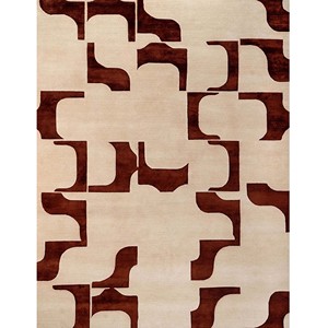 Alfombra de lana con mechones a mano personalizada Las líneas abstractas con mechones a mano están inspiradas en los patrones únicos Griffiths Rug Rust Decoración al por mayor - Product Image 1