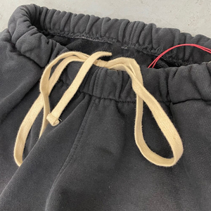 Pantalones de chándal acampanados antienvejecimiento personalizados para hombre, correas ajustables, pantalones de retazos informales cálidos de invierno, desgastados, lisos, rectos, medios - Product Image 6