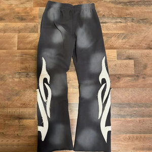 ชุดวอร์มผ้าฝ้าย100% สำหรับผู้ชายสีพื้นมีฮู้ดแขนบานปรับแต่งได้ - Product Image 3