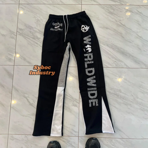 Stylish Flared Baggy Sweatpants for Men <b>Boys</b> 380 GSM Heavy Weight Black Cotton <b>Pant</b> Vintage Wide <b>Trouser</b> 380 GSM Heavy Vintage - Product Image 6