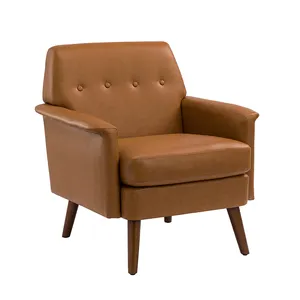 Kursi kayu nyaman kontemporer ruang tamu bantal kursi dapat dilepas kancing belakang berumbai