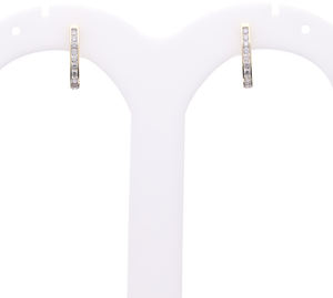 Pendientes de aro de oro rosa de 14 quilates minimalistas Ajuste de canal elegante con diamantes redondos naturales Elegancia diaria sutil - Product Image 4