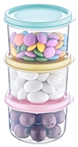 Recipientes Redondos de Plástico PP de 360 ml, 3 Piezas, Libres de BPA, Herméticos, Apilables con Tapas, para Preparación de Comidas en la Cocina - Product Image 5