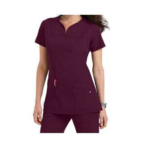 Tela tejida de moda Enfermería Scrubs Manga corta Elástico Médico Scrub Uniforme Set - Product Image 1