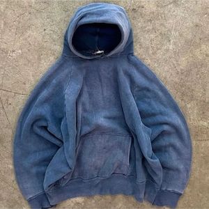 Custom 100% Cotton Heavyweight Distressed Hoodie <b>for</b> Men Sun Faded Acid <b>Washed</b> 500 Gsm Embroidered Solid - Product Image 4