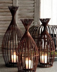 Macetas y jardineras inteligentes de bajo precio, maceta de ratán para decoración de jardín con soporte de hierro, soporte negro de Pie Grande - Product Image 2