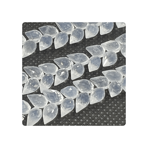 Precio al por mayor personalizado 8 pulgadas de alta calidad hielo cuarzo facetado Briolette lágrima gemas 7x9 7x10mm aprox. para cuentas de piedra - Product Image 4