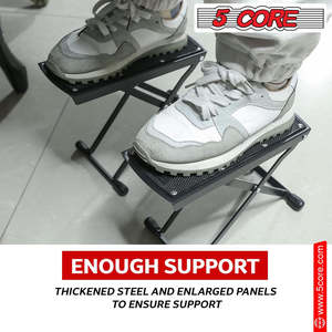 5Core Guitar Foot <b>Stool</b> <b>Height</b> <b>Adjustable</b> Folding Leg Rest Classical Footrest - Product Image 4
