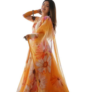 Exclusivo de alta calidad elegante estampado floral en la parte trasera patrón Dori Vestido largo con Dupatta para diario y fiesta de oficina especial - Product Image 1