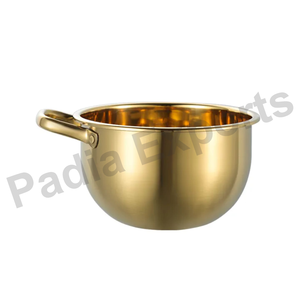 Cuenco japonés de acero inoxidable ultraduradero, cuenco de medición esencial de cocina versátil elegante con cuenco colador dorado SS - Product Image 1