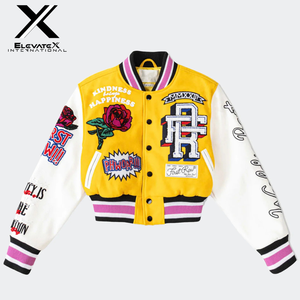 เสื้อแจ็กเก็ตผ้าฝ้ายสีขาวสำหรับผู้หญิงผ้ากำมะหยี่ปักลายเสื้อแจ็กเก็ตกันลมแขนเสื้อขนสัตว์ย้อมสีล้วนแบบตัวหนังสือ - Product Image 2