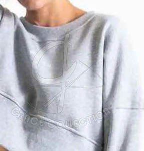 Sudadera de entrenamiento de gimnasio de manga larga recortada personalizable 100% algodón logotipo frontal para ejercicio de invierno - Product Image 5