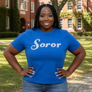 Blue Diamond Soror Shirt Mujer 100 Algodón Lentejuelas Bordado Letra griega Sorority Apparel Comfort Tee para Zeta Phi Beta Sisters - Product Image 3