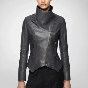 Venta al por mayor chaquetas de cuero genuino para hombres y mujeres moda motocicleta estilo cuero de vaca tallas grandes disponibles más fino 100% genuino - Product Image 2