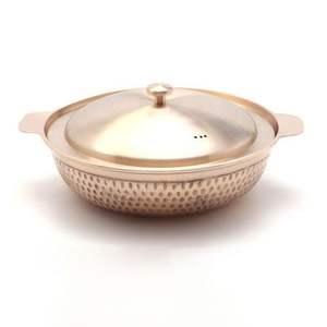 Traditional copper serving pot to enhance <b>table</b> decor while serving food to guests during festive occasions daily - Product Image 3