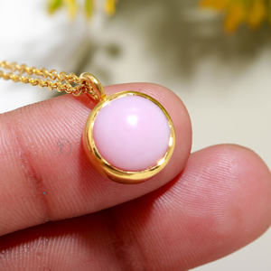 Fine Jewelry 925 Solid Sterling Silver <b>Pink</b> Conch Gemstone Pendant Handmade Elegant Natural <b>Healing</b> Stone Charm for Women - Product Image 3