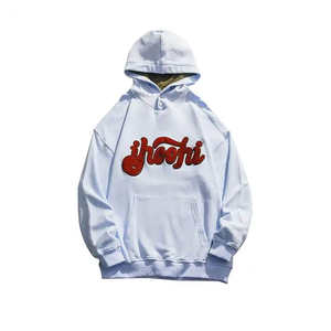 Sweat à capuche noir en détresse hommes 400Gsm sweats à capuche hommes haute qualité bouffée impression Boxy sweat à capuche court Streetwear - Product Image 1