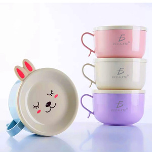 Juego de Cubiertos de Acero con Diseño de Dibujos Animados, Tazón Ecológico para Niños Pequeños, Caja de Silicona de Grado Alimenticio con Diseño Impreso para Comer - Product Image 1