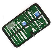 Kit d'outils de suture en acier inoxydable allemand avec porte-scalpel Pince à moustiques Ciseaux à iris Kit de dissection médicale