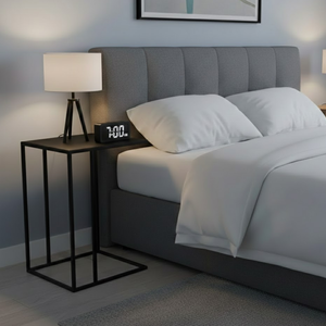 Juego de Mesas Auxiliares Modernas en Forma de C de Hierro con Acabado Negro Mate para Sala de Estar, Dormitorio, Sofá, Muebles de Cafetería, Compradores Mayoristas - Product Image 4