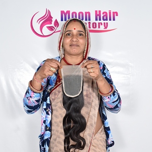 Cheveux humains indiens bruts de qualité supérieure, double trame, Remy, fermeture naturelle 4*4, Bodywave, texture rebondissante, cuticules alignées, en vente - Product Image 3