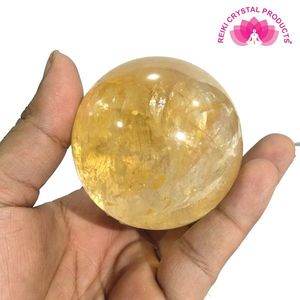 Yellow Calcite Crystal <b>Sphere</b> 50mm Natural Healing Crystal <b>Ball</b> for Positivity & Energy - Product Image 1