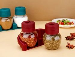 Dispensador Doble de Sal y Pimienta - Juego de Saleros de Plástico de 200g para Restaurantes y Hogar - Tamaño Mediano Redondo - Product Image 6